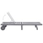 Garden lounger with solid gray acacia wood cushion by vidaXL, Loungers - Ref: Foro24-3061363, Price: 202,13 €, Discount: %