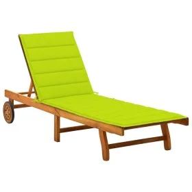 Garden lounger with solid acacia wood cushion by vidaXL, Loungers - Ref: Foro24-3061355, Price: 208,56 €, Discount: %