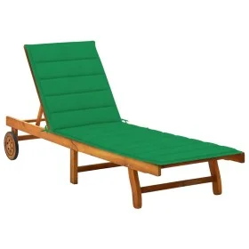 Garden lounger with solid acacia wood cushion by vidaXL, Loungers - Ref: Foro24-3061349, Price: 204,24 €, Discount: %