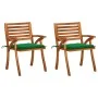 Garden dining chairs with cushions 2 pcs solid acacia wood by vidaXL, Garden chairs - Ref: Foro24-3060795, Price: 208,97 €, D...