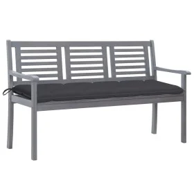 3-seater garden bench in gray eucalyptus wood and 150 cm cushion by vidaXL, garden benches - Ref: Foro24-3061065, Price: 222,...