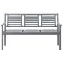 Banco de jardín 3 plazas madera eucalipto gris y cojín 150 cm de vidaXL, Bancos de jardín - Ref: Foro24-3061065, Precio: 222,...