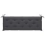 Banco de jardín 3 plazas madera eucalipto gris y cojín 150 cm de vidaXL, Bancos de jardín - Ref: Foro24-3061065, Precio: 222,...