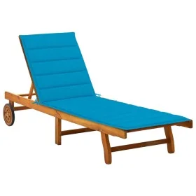 Garden lounger with solid acacia wood cushion by vidaXL, Loungers - Ref: Foro24-3061348, Price: 210,71 €, Discount: %