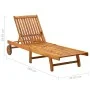 Tumbona de jardín con cojín madera maciza de acacia de vidaXL, Tumbonas - Ref: Foro24-3061348, Precio: 213,15 €, Descuento: %
