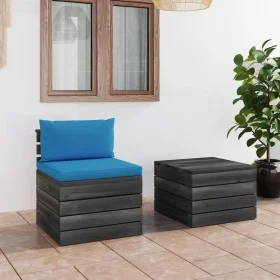 Pallet garden furniture 2 pieces with pine wood cushions by vidaXL, Garden sets - Ref: Foro24-3061663, Price: 145,14 €, Disco...