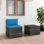 Paletten-Gartenmöbel 2-teilig mit Kissen aus Kiefernholz von vidaXL, Gartensets - Ref: Foro24-3061663, Preis: 145,14 €, Rabat...