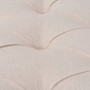 Banco de madera maciza y lino blanco crema 150x40x48 cm