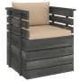 Gartensessel mit Kissen aus Kiefernholz von vidaXL, Modulare Sofas für den Außenbereich - Ref: Foro24-3061722, Preis: 94,95 €...