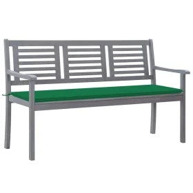 3-seater garden bench in gray eucalyptus wood and 150 cm cushion by vidaXL, garden benches - Ref: Foro24-3061055, Price: 216,...