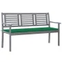 3-seater garden bench in gray eucalyptus wood and 150 cm cushion by vidaXL, garden benches - Ref: Foro24-3061055, Price: 216,...