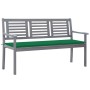 3-Sitzer-Gartenbank aus grauem Eukalyptusholz und 150 cm Kissen von vidaXL, Gartenbänke - Ref: Foro24-3061055, Preis: 225,28 ...