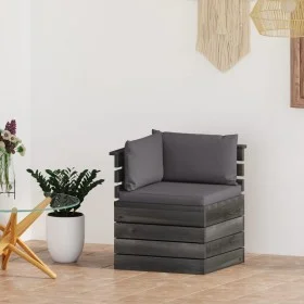 Corner sofa made of garden pallets with pine wood cushions by vidaXL, Modular outdoor sofas - Ref: Foro24-3061647, Price: 114...