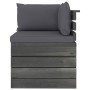 Ecksofa aus Gartenpaletten mit Kissen aus Kiefernholz von vidaXL, Modulare Sofas für den Außenbereich - Ref: Foro24-3061647, ...