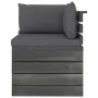 Ecksofa aus Gartenpaletten mit Kissen aus Kiefernholz von vidaXL, Modulare Sofas für den Außenbereich - Ref: Foro24-3061647, ...