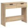 Mesa consola de madera contrachapada roble Sonoma 90x36x75 cm by vidaXL, Side tables - Ref: Foro24-811334, Price: 51,57 €, Di...