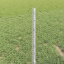 Reja con postes Plateado 0.4 x 25 m Acero