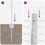 Reja con postes Plateado 0.4 x 25 m Acero