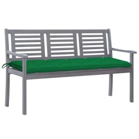 3-Sitzer-Gartenbank aus grauem Eukalyptusholz und 150 cm Kissen von vidaXL, Gartenbänke - Ref: Foro24-3061070, Preis: 227,07 ...