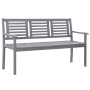 3-Sitzer-Gartenbank aus grauem Eukalyptusholz und 150 cm Kissen von vidaXL, Gartenbänke - Ref: Foro24-3061070, Preis: 227,07 ...