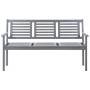 3-Sitzer-Gartenbank aus grauem Eukalyptusholz und 150 cm Kissen von vidaXL, Gartenbänke - Ref: Foro24-3061070, Preis: 227,07 ...