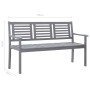 3-Sitzer-Gartenbank aus grauem Eukalyptusholz und 150 cm Kissen von vidaXL, Gartenbänke - Ref: Foro24-3061070, Preis: 227,07 ...