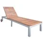 Lounger with cushion solid acacia wood and galvanized steel by vidaXL, Loungers - Ref: Foro24-3061552, Price: 270,44 €, Disco...