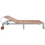 Lounger with cushion solid acacia wood and galvanized steel by vidaXL, Loungers - Ref: Foro24-3061552, Price: 270,44 €, Disco...