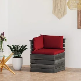 Corner sofa made of garden pallets with pine wood cushions by vidaXL, Modular outdoor sofas - Ref: Foro24-3061656, Price: 114...