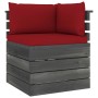 Ecksofa aus Gartenpaletten mit Kissen aus Kiefernholz von vidaXL, Modulare Sofas für den Außenbereich - Ref: Foro24-3061656, ...