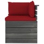 Corner sofa made of garden pallets with pine wood cushions by vidaXL, Modular outdoor sofas - Ref: Foro24-3061656, Price: 116...