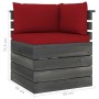 Ecksofa aus Gartenpaletten mit Kissen aus Kiefernholz von vidaXL, Modulare Sofas für den Außenbereich - Ref: Foro24-3061656, ...