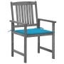Gartenstühle mit Kissen, 4 Stück, massives graues Akazienholz von vidaXL, Gartenstühle - Ref: Foro24-3061230, Preis: 267,43 €...