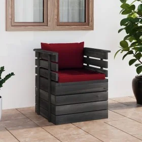 Garden armchair with pine wood cushions by vidaXL, Modular outdoor sofas - Ref: Foro24-3061728, Price: 103,25 €, Discount: %