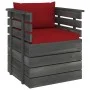 Garden armchair with pine wood cushions by vidaXL, Modular outdoor sofas - Ref: Foro24-3061728, Price: 104,65 €, Discount: %