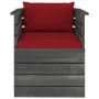 Garden armchair with pine wood cushions by vidaXL, Modular outdoor sofas - Ref: Foro24-3061728, Price: 104,65 €, Discount: %