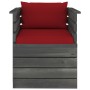 Sillón de jardín con cojines madera de pino de vidaXL, Sofás modulares de exterior - Ref: Foro24-3061728, Precio: 106,90 €, D...