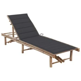 Garden lounger with bamboo cushion by vidaXL, Loungers - Ref: Foro24-3061632, Price: 211,10 €, Discount: %