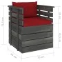 Gartensessel mit Kissen aus Kiefernholz von vidaXL, Modulare Sofas für den Außenbereich - Ref: Foro24-3061728, Preis: 103,16 ...
