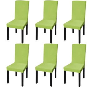 Funda para silla elástica recta 6 unidades verde