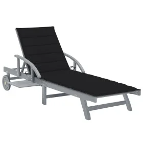 Garden lounger with solid acacia wood cushion by vidaXL, Loungers - Ref: Foro24-3061336, Price: 206,64 €, Discount: %
