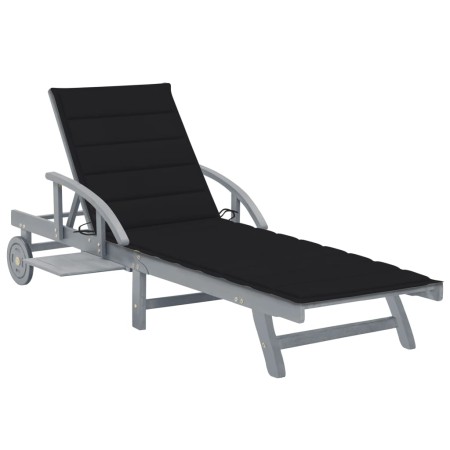 Garden lounger with solid acacia wood cushion by vidaXL, Loungers - Ref: Foro24-3061336, Price: 202,92 €, Discount: %