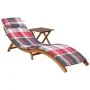 Garden lounger with table and cushion in solid acacia wood by vidaXL, Loungers - Ref: Foro24-3061600, Price: 189,03 €, Discou...