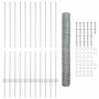 Reja con postes Plateado 1.2 x 25 m Acero