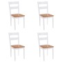 Sillas de comedor 4 unidades madera maciza de caucho blanco