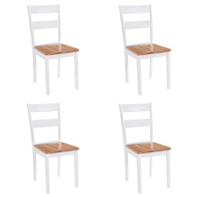 Sillas de comedor 4 unidades madera maciza de caucho blanco