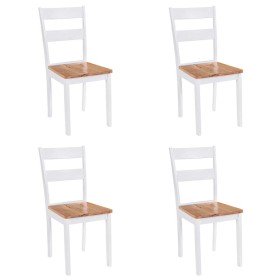 Sillas de comedor 4 unidades madera maciza de caucho blanco Sillas de comedor 4 unidades madera maciza de caucho blanco