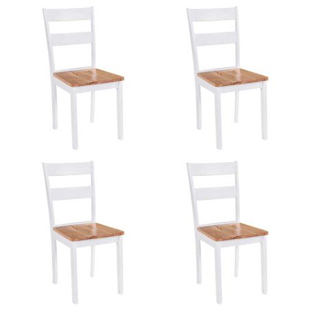 Sillas de comedor 4 unidades madera maciza de caucho blanco