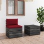 Paletten-Gartenmöbel 2-teilig mit Kissen aus massivem Kiefernholz von vidaXL, Gartensets - Ref: Foro24-3061668, Preis: 145,15...