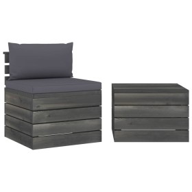 Paletten-Gartenmöbel 2-teilig mit Kissen aus Kiefernholz von vidaXL, Gartensets - Ref: Foro24-3061659, Preis: 140,08 €, Rabat...